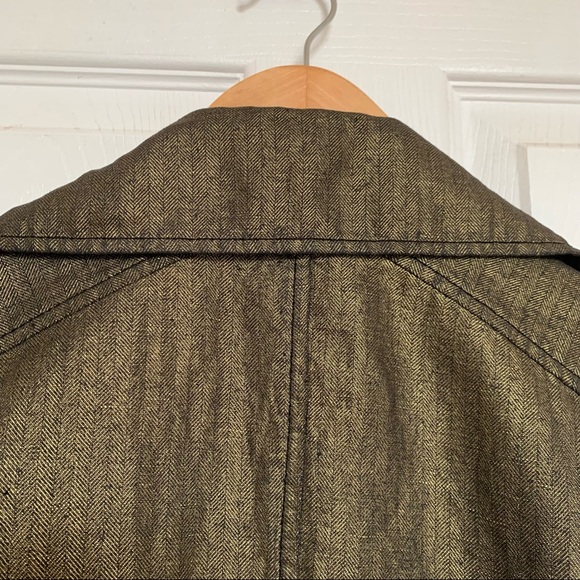 A/X Armani Exchange Linen Moto Jacket Gold Size XS - Picture 4 of 14